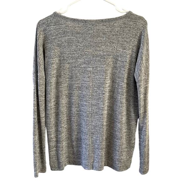 rag & bone Long Sleeve Tee Small Heather Gray Casual Knit V-Neck Top Minimalist - Picture 2 of 8